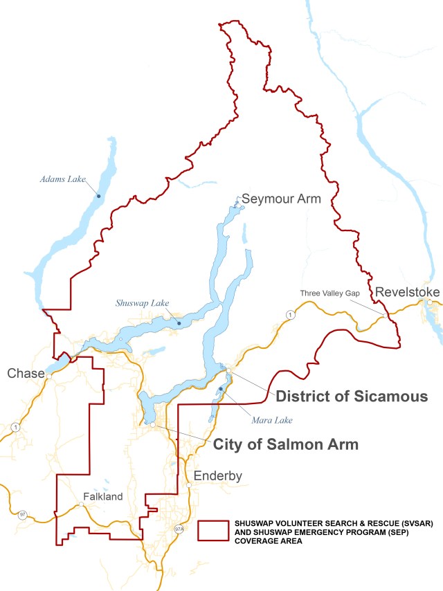 Shuswap Search and Rescue Operational Territory